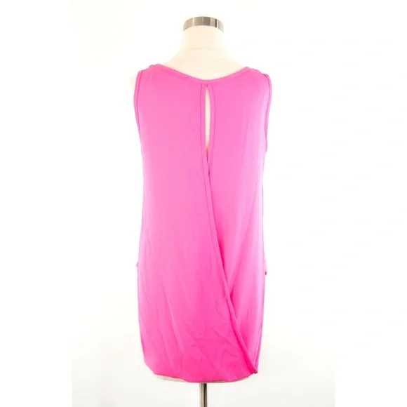 Style Tree Hot Pink Wrap Front Blouse M - Picture 3 of 5